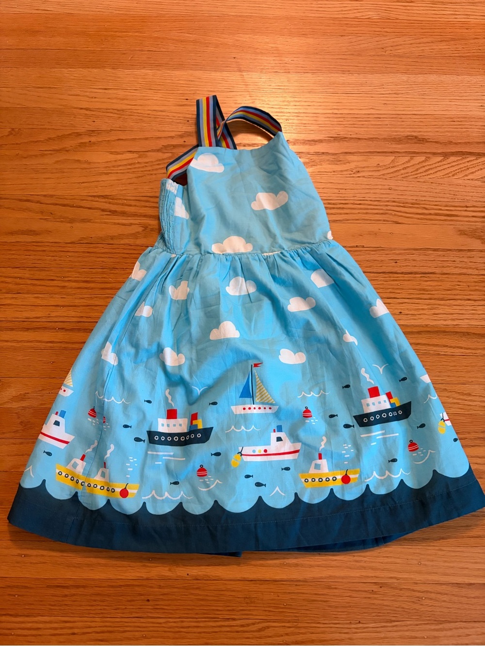 Frugi Blue Cloud & Boat Girls Sundress (NWT)